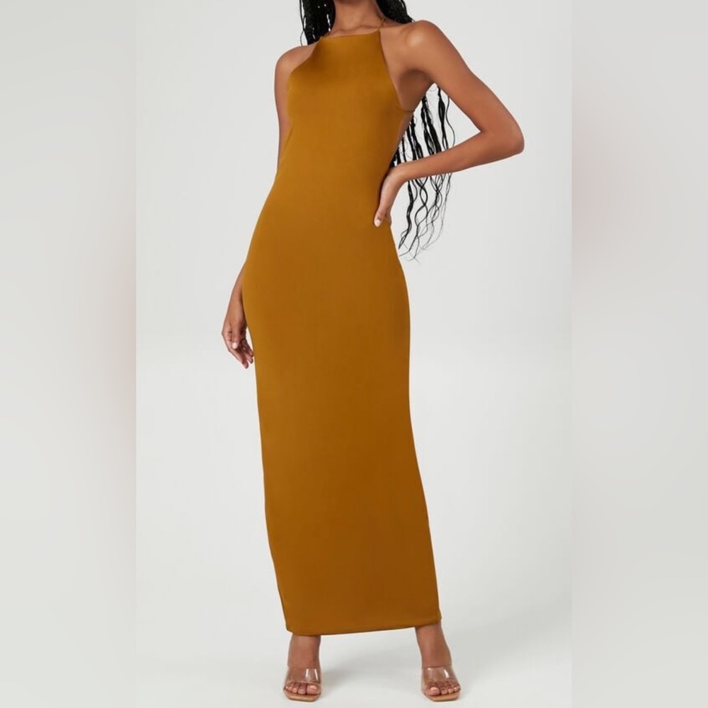 Sculpt halter maxi dress